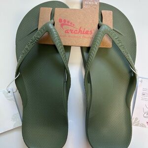 Archies Green flip flops